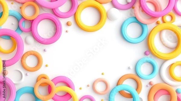 Fototapeta Colorful Overlapping Circles Abstract Background