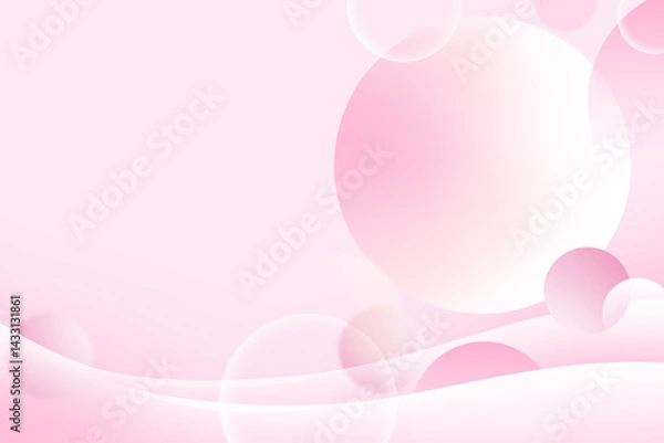 Fototapeta Abstract circle gradient soft light pink bokeh with curve pattern wave background for Graphic business background hitech technology digital design illustration web template backdrop desktop wallpaper 