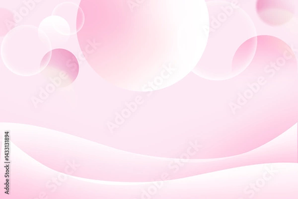 Fototapeta Abstract circle gradient soft light pink bokeh with curve pattern wave background for Graphic business background hitech technology digital design illustration web template backdrop desktop wallpaper 