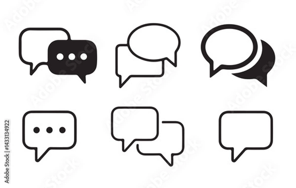 Fototapeta Social media message icon Collection.  Chat Bubble Icon set. Chat, message, Comment, sms, chat, chatting, talk line icon vector illustratio Eps 10