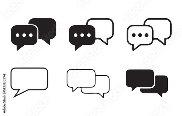 Fototapeta Social media message icon Collection.  Chat Bubble Icon set. Chat, message, Comment, sms, chat, chatting, talk line icon vector illustratio Eps 10