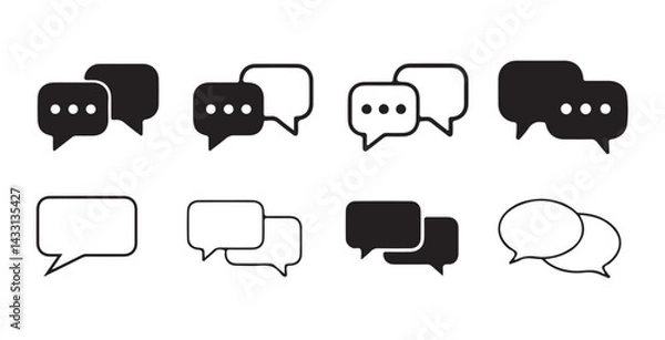 Fototapeta Social media message icon Collection.  Chat Bubble Icon set. Chat, message, Comment, sms, chat, chatting, talk line icon vector illustratio Eps 10