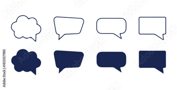 Fototapeta Black Speech bubble icon set. Chat message signs. Talk bubble icon collection. Vector illustration eps 10