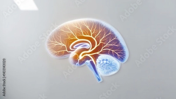 Obraz Exploring brain functionality scientific study laboratory digital illustration knowledge insight