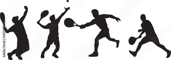 Obraz Tennis Player Silhouette Vector 