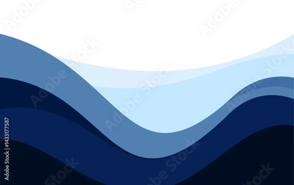 Fototapeta Abstract blue wave of the sea vector background. wave abstract for summer background