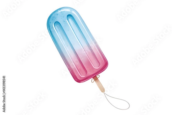 Obraz A colourful vector illustration shows a cold, sweet ice cream balloon with pink and chocolate cream.