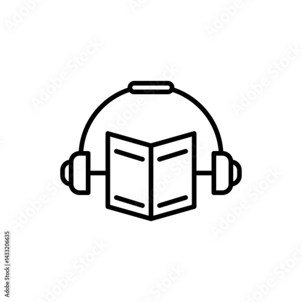 Fototapeta Audiobook icon vector illustration web design element