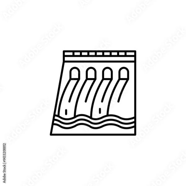 Obraz Hydroelectric power plant icon vector illustration web design element