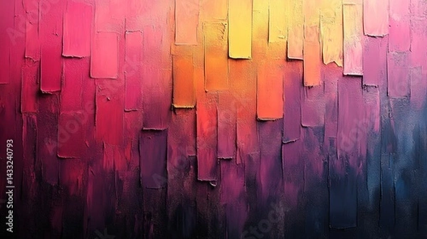 Fototapeta Textured Palette Knife Painting with Vibrant Gradient from Crims