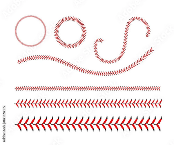 Obraz Lace from a baseball on a white background