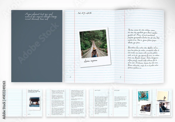 Fototapeta Vintage Lined Notebook Template