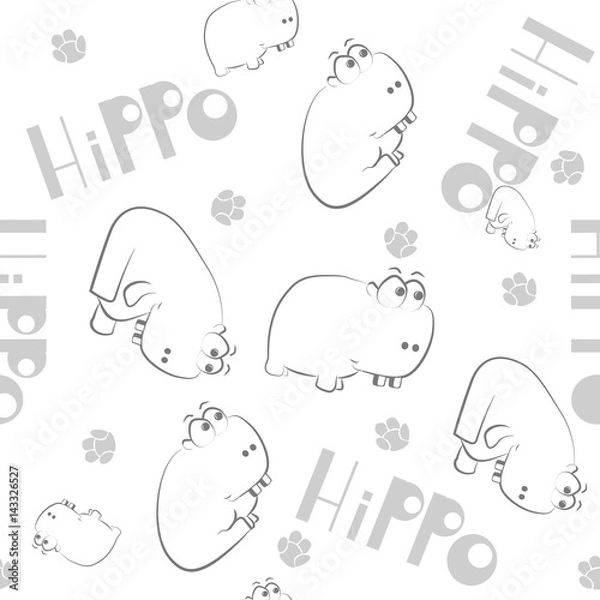 Fototapeta happy hippo background