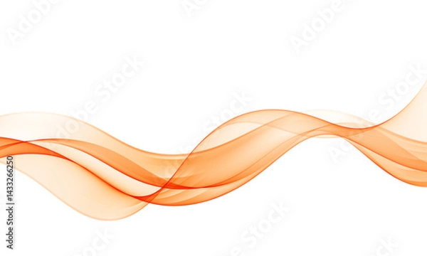 Obraz Golden Wave. Abstract, flowing, transparent design element in the form of a wave. A wave of golden amber color moves in a curved smoky flow.
