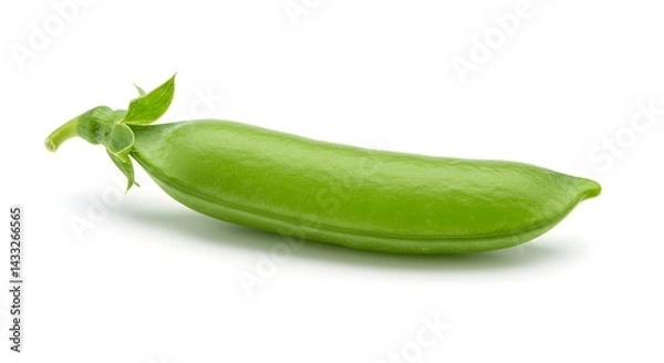 Fototapeta Fresh Pod's Whisper: A solitary, vibrant green snap pea pod, embodying the essence of freshness and the promise of culinary delights. 