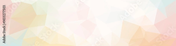 Fototapeta Abstract geometric triangle background with soft light pastel colors. Yellow blue pink soft Low poly vector design, modern and minimalistic. Banners, presentation, websites, and business templates.