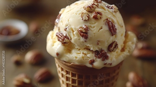 Fototapeta vanilla ice cream with chocolate