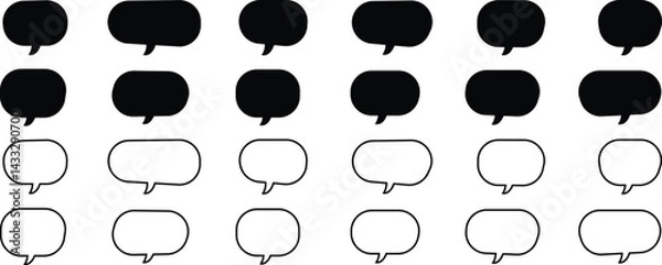 Fototapeta Speech Bubble set. Talk bubble. Speech bubble comic buttons for web design. Speech bubble collection. Chat vector icon. Talk bubble speech icon. Empty bubbles vector design element. Speech bubble set 