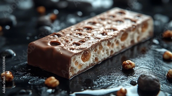 Fototapeta chocolate bar with hazelnuts