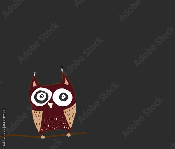 Obraz owl on a dark background