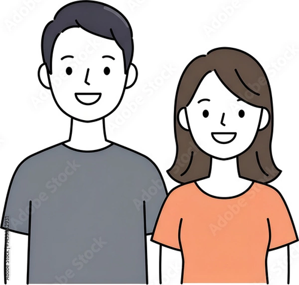 Fototapeta 나란히 있는 남자와 여자