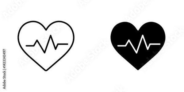 Fototapeta Heartbeat icon vector illustration for web, ui designs
