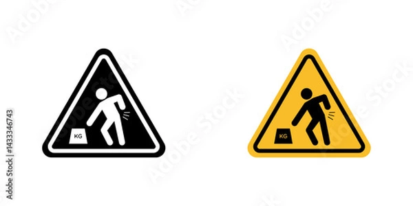 Fototapeta Warning heavy object signs vector illustration for web, ui designs