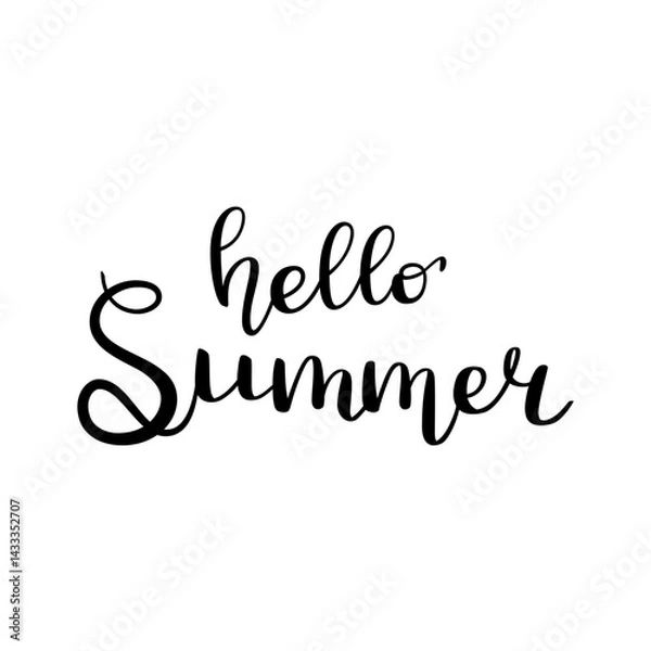 Fototapeta Hello summer. Lettering on a white background. Vector.