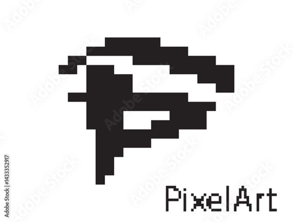 Fototapeta Pixel art eye icon, 8 bit retro style human eyeball, simple computing see symbol