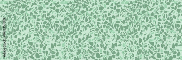 Fototapeta Seamless green terrazzo pattern with marble texture. Modern abstract vector design