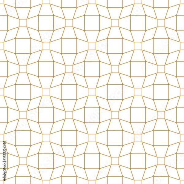 Obraz Seamless geometric pattern background featuring octagons, squares and gold lines in modern and elegant design.