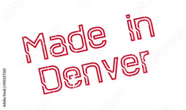 Fototapeta Made In Denver rubber stamp. Grunge design with dust scratches. Effects can be easily removed for a clean, crisp look. Color is easily changed.