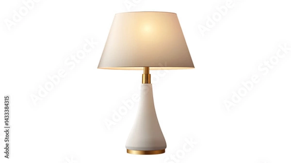 Fototapeta Elegant Modern Table Lamp Emitting a Soft Glowing Light Isolated on Transparent Background