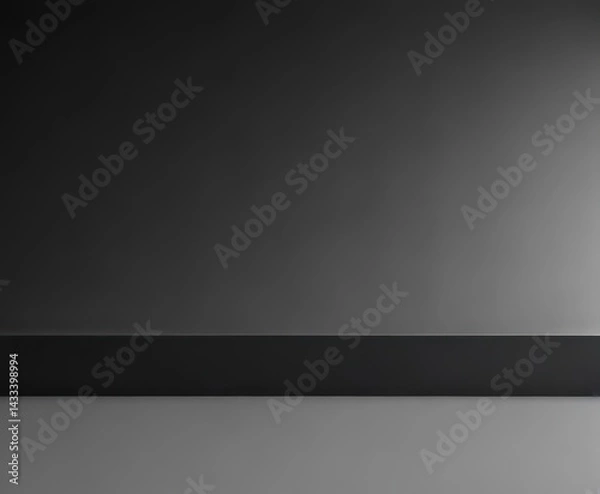 Fototapeta Subtle black to charcoal gradient on smooth surface, dark, gradient, material