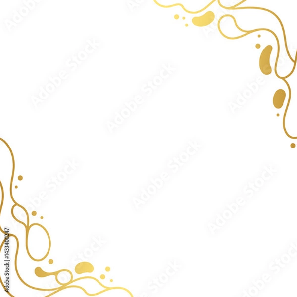 Obraz 
Luxury Golden Wavy Line Frame with Elegant Dotted Decorations on Deep Blue Background for Premium Invitations, Event Announcements, Certificates, and Branding Materials


