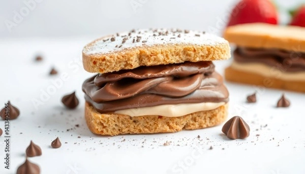 Fototapeta Chocolate sandwich cookie treat