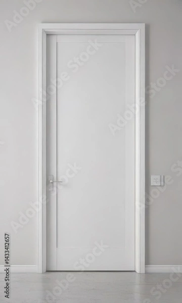 Obraz Modern white interior doors, various open/closed positions  Clean, minimalist design ,  interior architecture,  isolated,  open door
