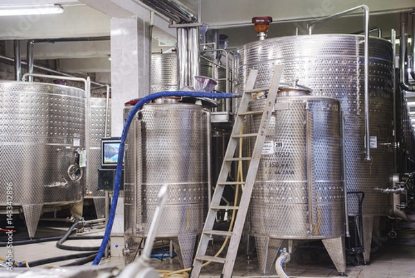 Fototapeta Winery equipment in Abrau Durso showcases modern production methods in  March 24, 2025