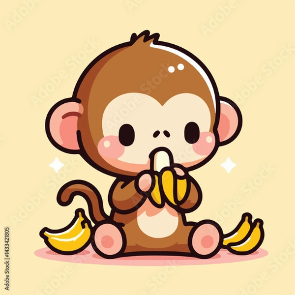 Fototapeta vector image of a cute monkey