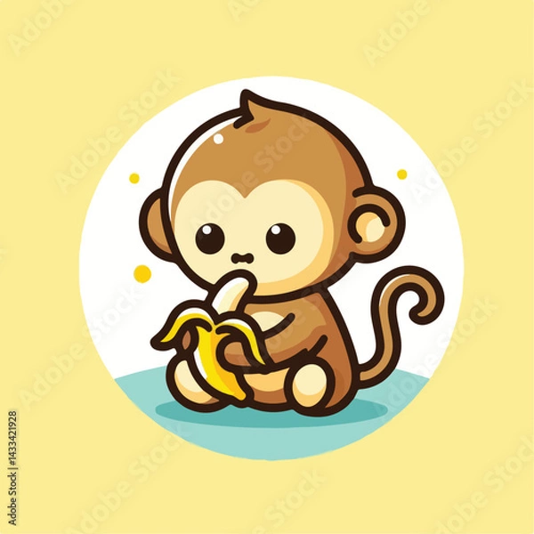 Fototapeta vector image of a cute monkey