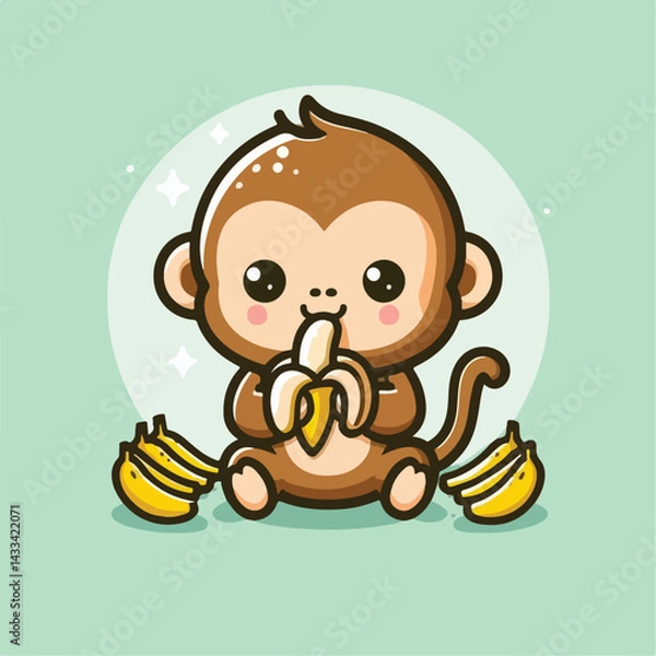 Fototapeta vector image of a cute monkey