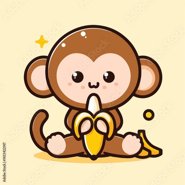 Fototapeta vector image of a cute monkey