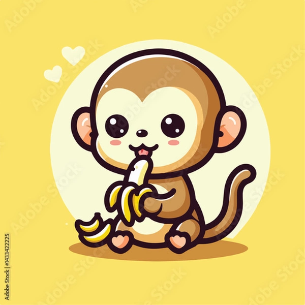 Fototapeta vector image of a cute monkey