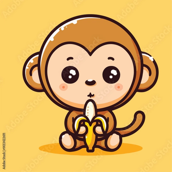 Fototapeta vector image of a cute monkey
