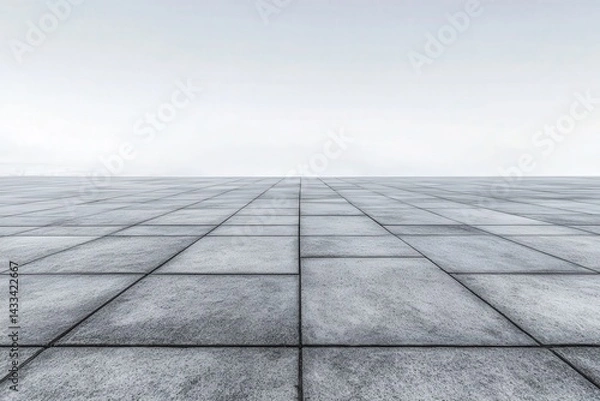 Fototapeta Empty paved surface extending to the horizon.