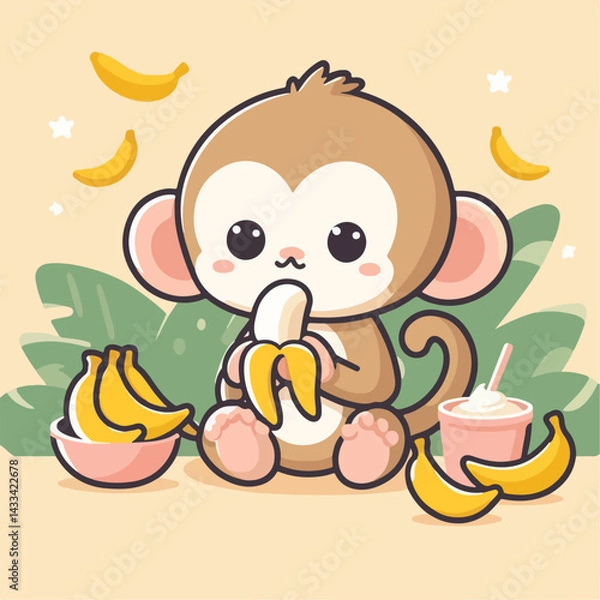 Fototapeta vector image of a cute monkey
