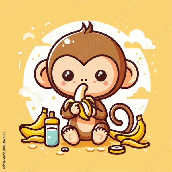 Fototapeta vector image of a cute monkey