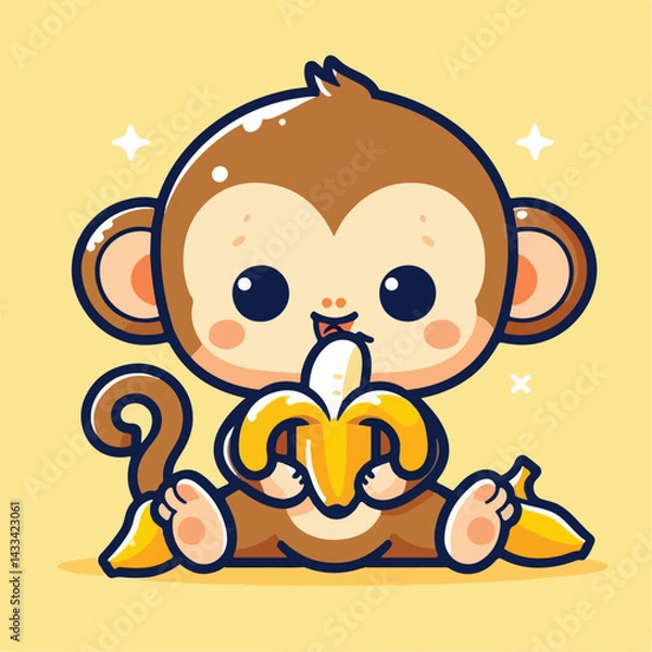 Fototapeta vector image of a cute monkey