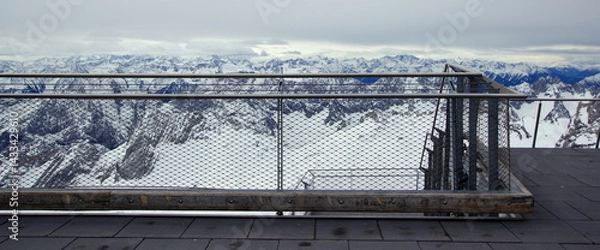 Fototapeta Zugspitze the highest peak of the Wetterstein Mountains and the highest mountain in Germany.