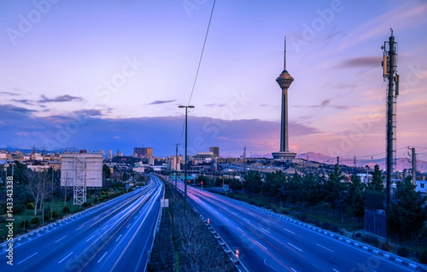 Obraz Milad Tower also known as the Tehran Tower is a multi-purpose tower in Tehran, Iran. It is the sixth-tallest tower and the 17th-tallest freestanding structure